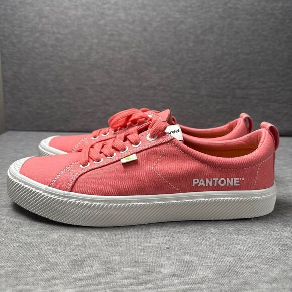 Cariuma Shoes Mens 9 Peach Canvas OCA Pantone Low Top Casual Summer Sneakers - Picture 4 of 10